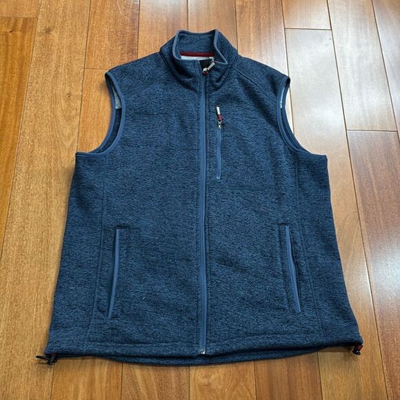 Orvis Men's Classic Fleece Full Zip Sweater Vest Navy Blue Size XL - Picture 1 of 11